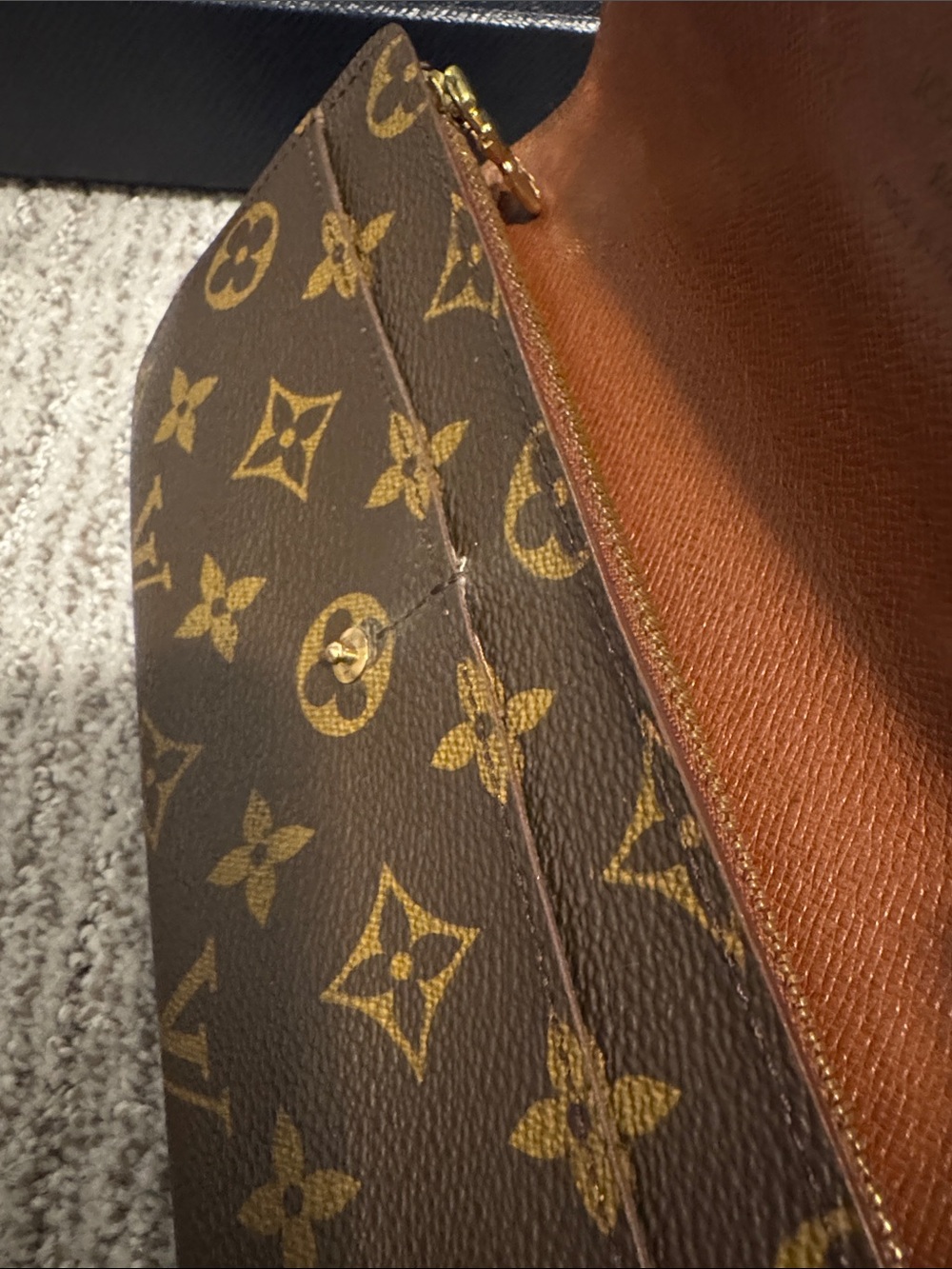 Authentic Louis Vuitton Monogram Canvas Continental Wallet in Brown and Gold - Picture 11 of 15